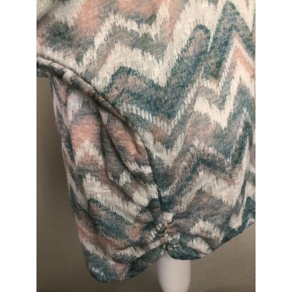 Annabelle Small Dolman Sleeve Tunic Chevron Stripe Top Cinched Oversized #4998 - Picture 3 of 9